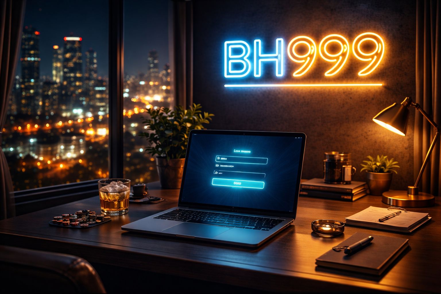 Player in Dhaka accessing the BH999 casino login page from a modern laptop